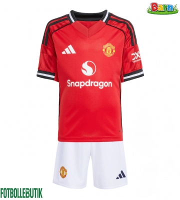 Manchester United Hemmaställ Barn 2025-26 Kortärmad (+ Korta byxor)